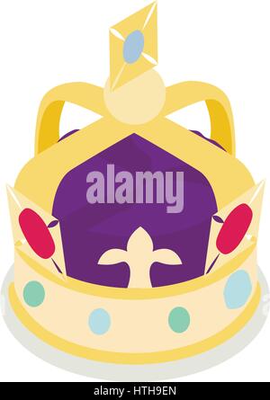 A royal crown icon, isometric 3d style Stock Vector