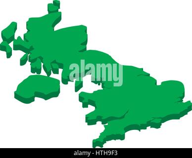 Map of United Kingdom icon, in isometric 3d style Stock Vector