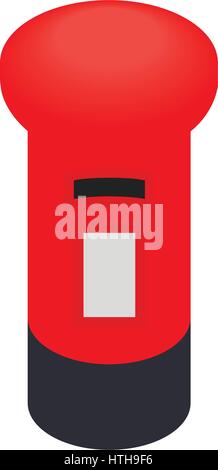 London red mail box icon, isometric 3d style Stock Vector