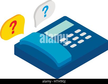 Question signs and telephone icon Stock Vector