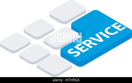 Service button on keyboard icon Stock Vector