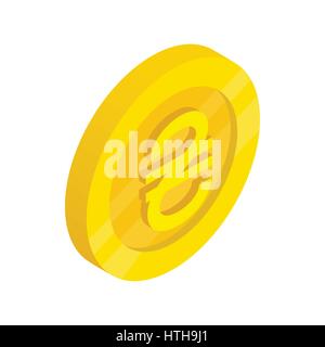 Gold coin with hryvnia sign icon Stock Vector