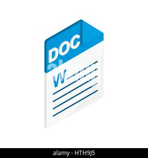 DOC icon, isometric 3d style  Stock Vector