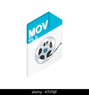 MOV icon, isometric 3d style Stock Vector
