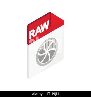 RAW icon, isometric 3d style Stock Vector