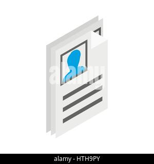 Identification card icon, isometric 3d style  Stock Vector