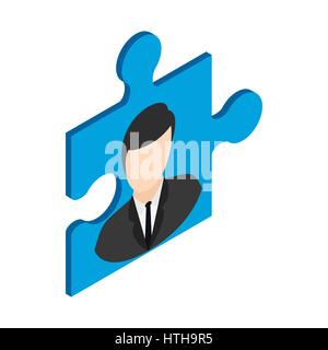 Businessman in a puzzle piece icon Stock Vector