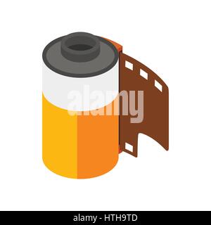 Camera film roll icon, isometric 3d style  Stock Vector