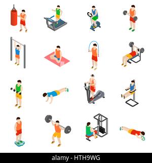 Gym icons set Stock Vector