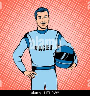 Racer concept, comics style Stock Vector