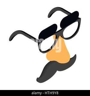 Funny disguise mask with glasses, fake nose Stock Vector