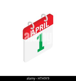April 1, April Fools Day calendar icon Stock Vector
