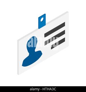 Identification card icon, isometric 3d style  Stock Vector