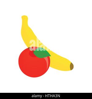 Apple and banana icon, isometric 3d style Stock Vector