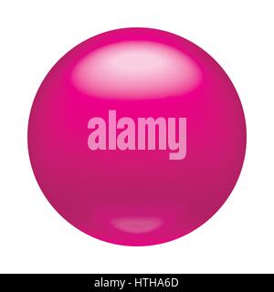 Glossy pink badge, magnet icon, realistic style Stock Vector