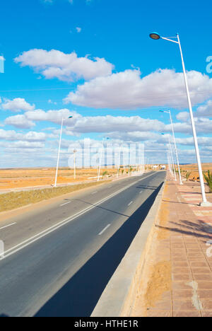 N1, road between Guelmim and Tan Tan, Guelmim Oued region, Morocco Stock Photo