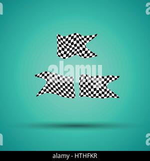 Racing background set collection of 3 checkered flags vector illustration. EPS10. Stock Vector