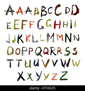 ABC Grunge Painted Brush Strokes 2 Stock Vector