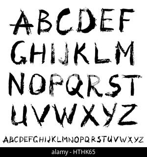ABC Grunge Painted Brush Strokes Stock Vector
