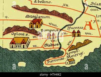 The 'Tabula Peutingeriana' is an ancient Roman road map, showing the ...