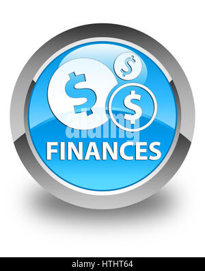 Finances (dollar sign) isolated on glossy cyan blue round button abstract illustration Stock Photo