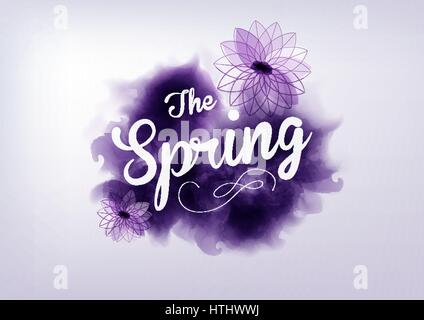 Typographic Design - Its Spring Time, coloful background Stock Vector