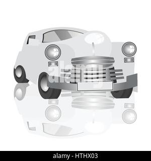 Retro car on white easy to separate background for your design Stock Vector