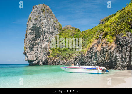 Phi Phi Islands is a popular tour destination from Phuket in Thailand Stock Photo