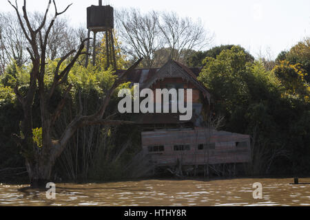Wooden old house in the Delta del Parana, Tigre Buenos Aires Argentina. Stock Photo