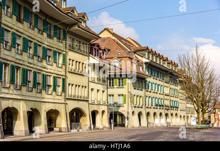 Buildings on Waisenhausplatz in Bern - Switzerland Stock Photo