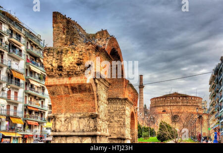 Arch of Galerius and Rotunda in Thessaloniki - Greece Stock Photo