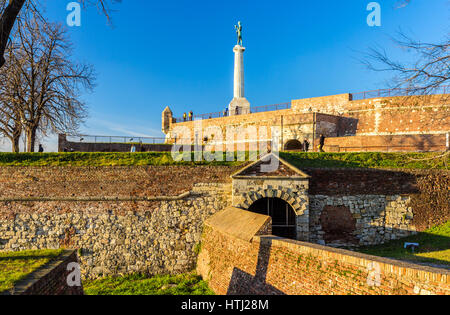 The Victor (Pobednik) Monument in the Belgrade Fortress - Serbia Stock Photo