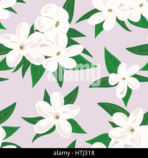 White jasmine flower. branch of jasmine flowers isolated on white background. spring flowers Stock Vector