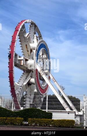 COQUELLES, PAS-DE-CALAIS, FRANCE, MAY 07 2016: Channel Tunnel Drill Mechanism Stock Photo