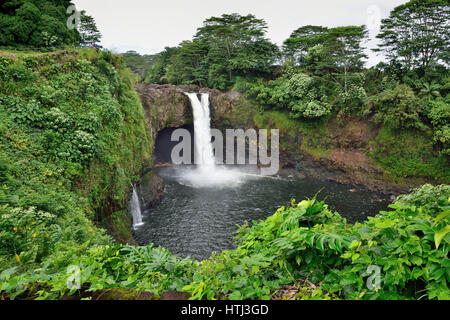 Rainbow Falls near Hilo, Hawaii, Wailuku River State Park Stock Photo