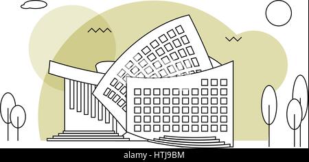 Modern concert buildings in flat style Stock Vector