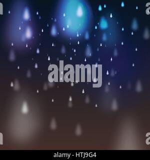 Abstract Rain on Dark Background - Vector Illustration Stock Vector