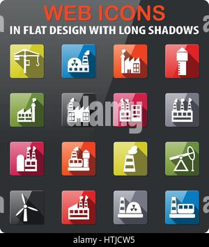 Industrial building icons set blue Stock Vector Image & Art - Alamy