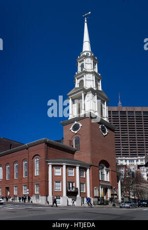 Historic Park Street Church, Boston, Massachusetts Stock Photo