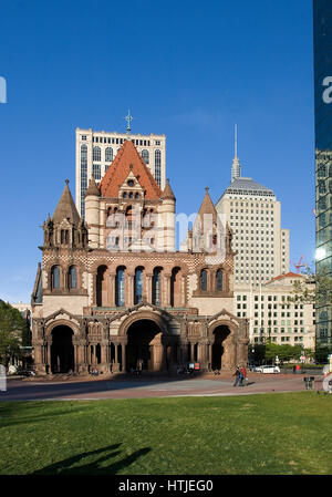 Historic Trinity Church - Copley Square, Boston, Massachusetts Stock Photo