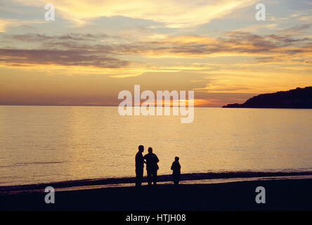 Sunset in the beach. Almuñecar, Granada province, Andalucia, Spain. Stock Photo