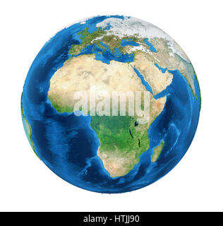 Earth Globe Africa View Isolated (Elements of this image furnished by NASA) Stock Photo