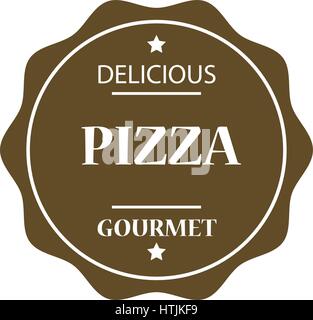 Pizza stamp illustration Stock Vector