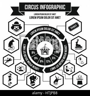 Circus infographic, simple style Stock Vector