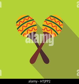 Maracas icon, flat style Stock Vector