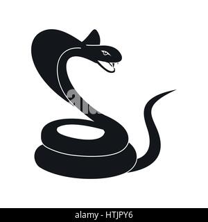 Green snake icon, simple style Stock Vector