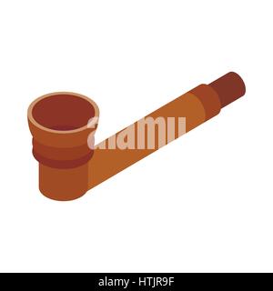 Wooden pipe for smoking marijuana icon Stock Vector