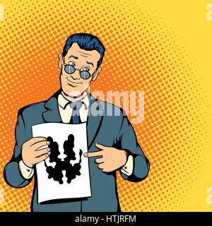Psychologist concept, comics style Stock Vector