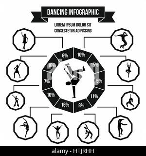 Dancing infographic, flat style Stock Vector