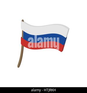 Flag of Russia icon, cartoon style Stock Vector
